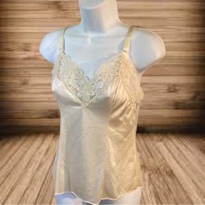 Vintage Lorraine Flesh Cami Women 34 Lace Front Adjustable Straps